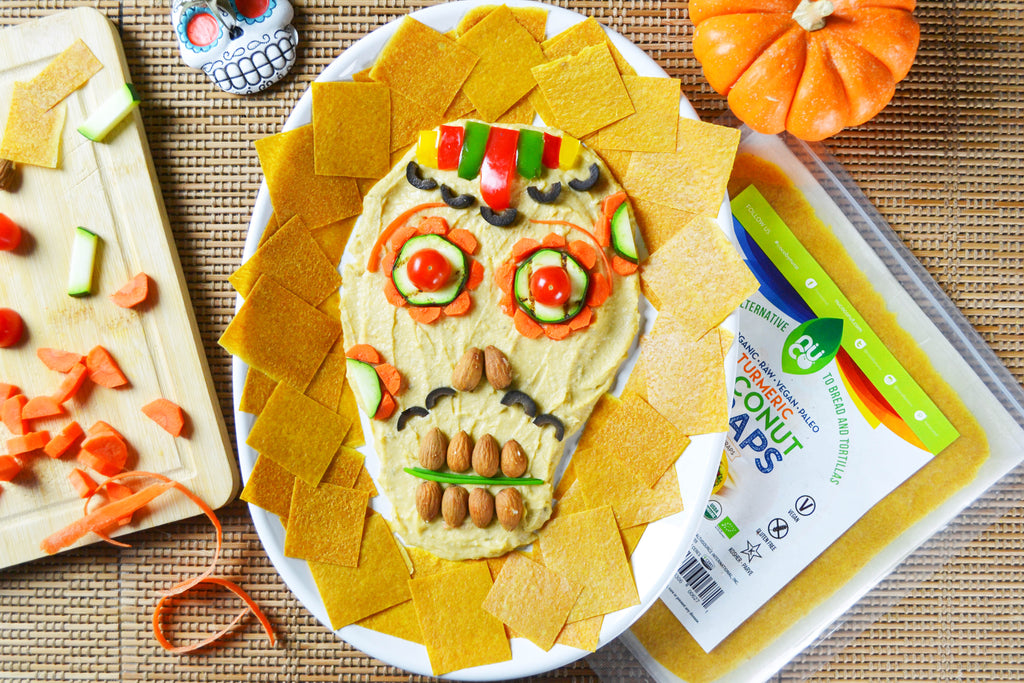 Mustache Dia de los Muertos Dip with Turmeric Coconut Wrap Chips – NUCO Online Store