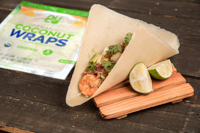Shrimp tacos with bacon slaw