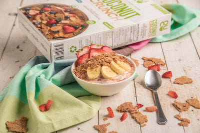 Strawberry-banana nice cream with Coconut Crunch