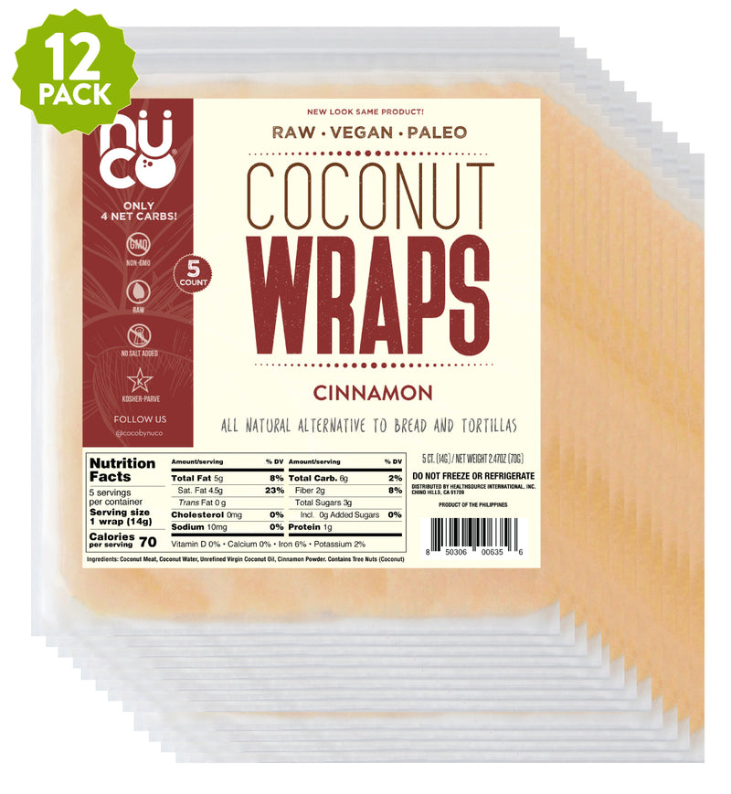 NUCO Coconut Wraps (One Pack of Five Wraps)