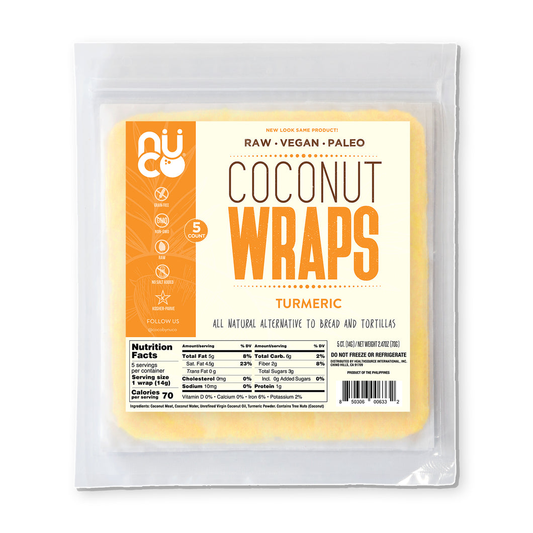 NUCO Coconut Wraps (One Pack of Five Wraps)